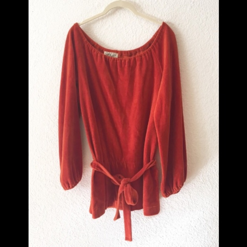 Vintage velvet tunic with belt ! XL